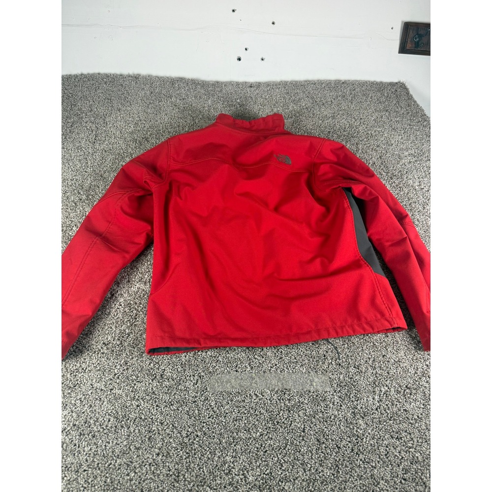 The North Face Fleece Lined Jacket Men's Red Windwall Softshell Pockets - M